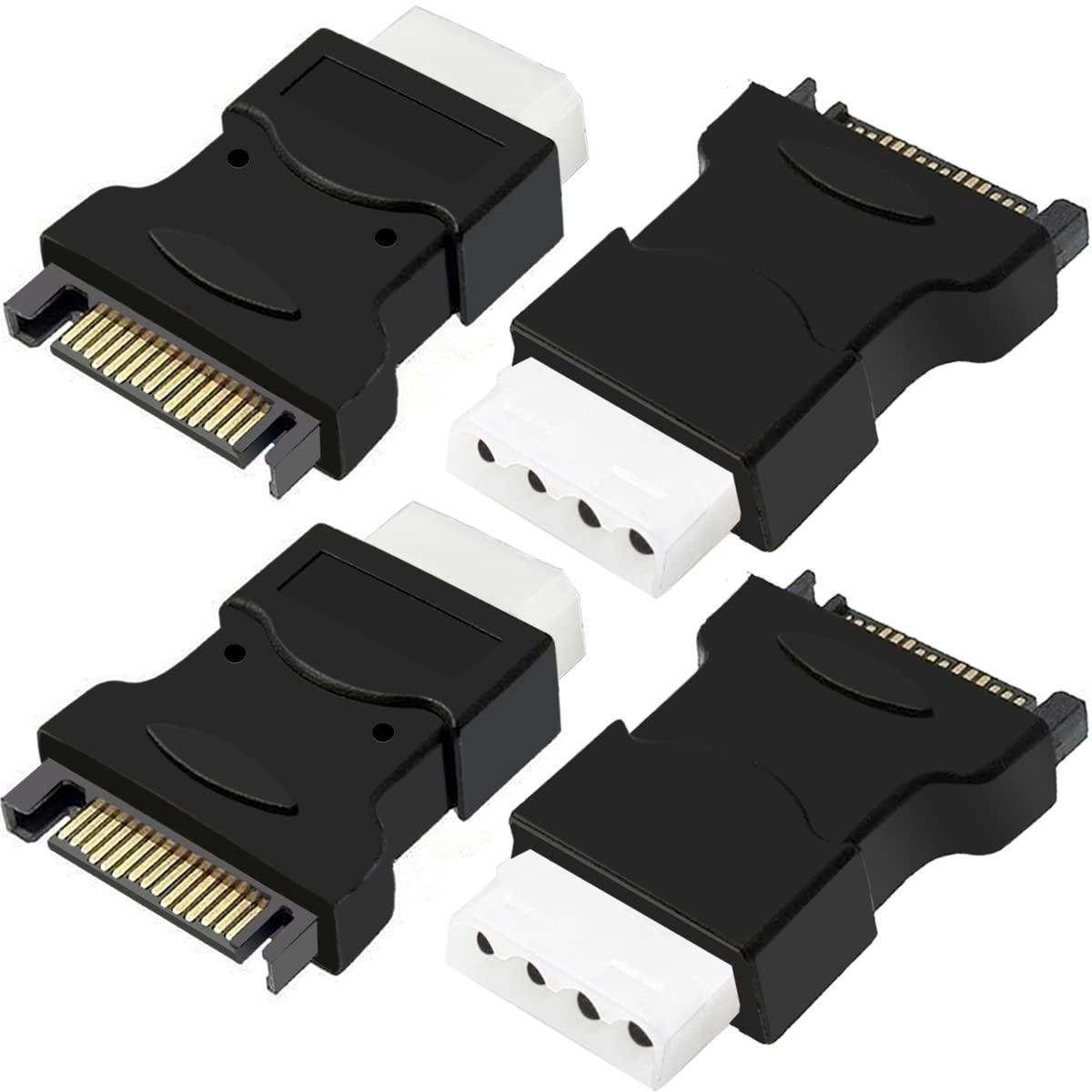 15Pin SATA Male naar Molex 4Pin IDE Adapter - Set van 2 - Voor Harde Schijf HDD Power Converter