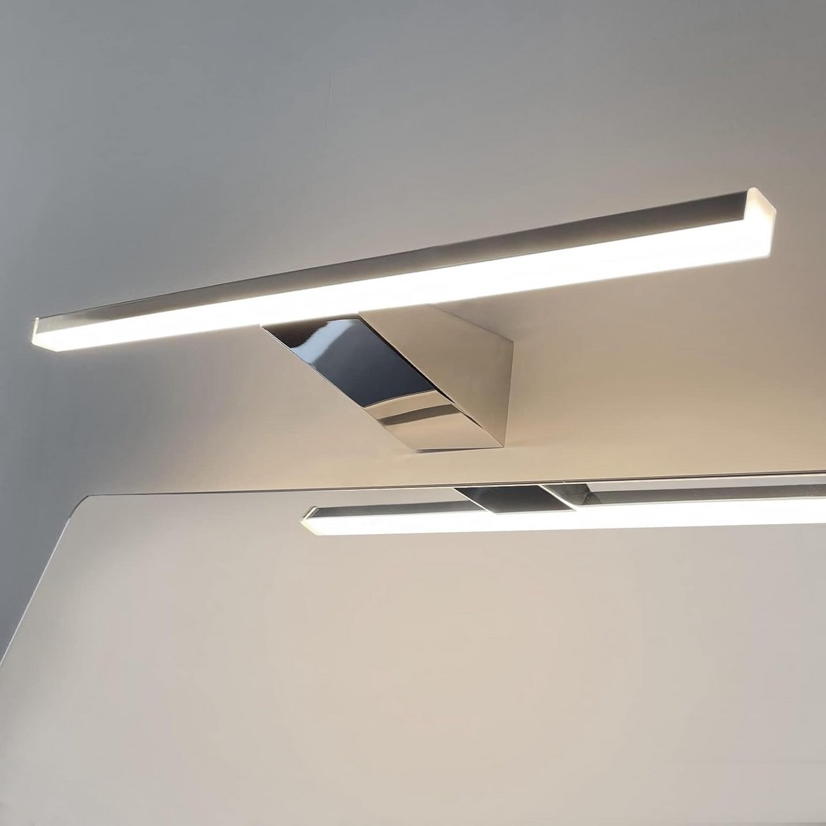 Wandlamp badkamer RVS 40cm 10W LED Neutraal Wit IP44 Waterdicht