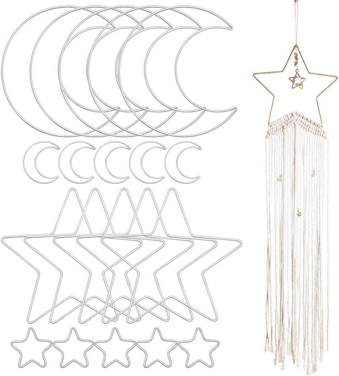 20 Stuks Metalen Hoepels Ringen voor Dromenvanger & Macramé DIY Knutselprojecten