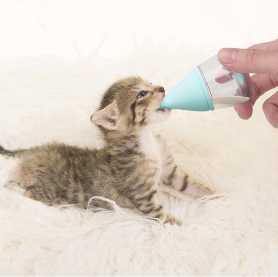Flesje voor Pasgeboren Kittens en Puppy's - Met 3 Siliconen Speentjes - Anti-verstikkings Voedingsset — afbeelding 5