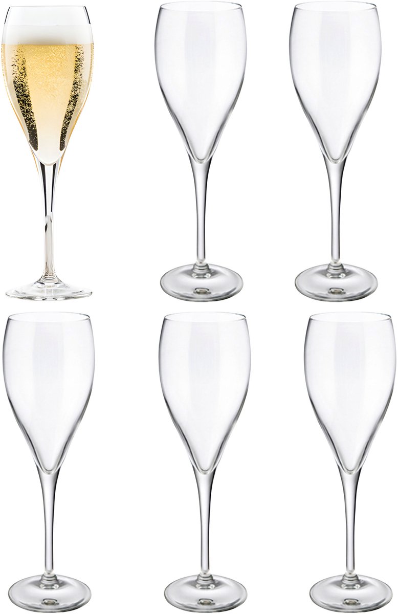 Vicrila Champagneglas - 6x - Elytium - gehard glas - 17 cl - flutes - prosecco / cava