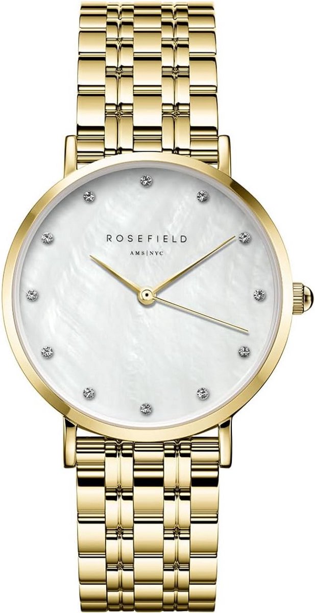 Elegante Analoge Horloge met Gele Goudkleurige Armband