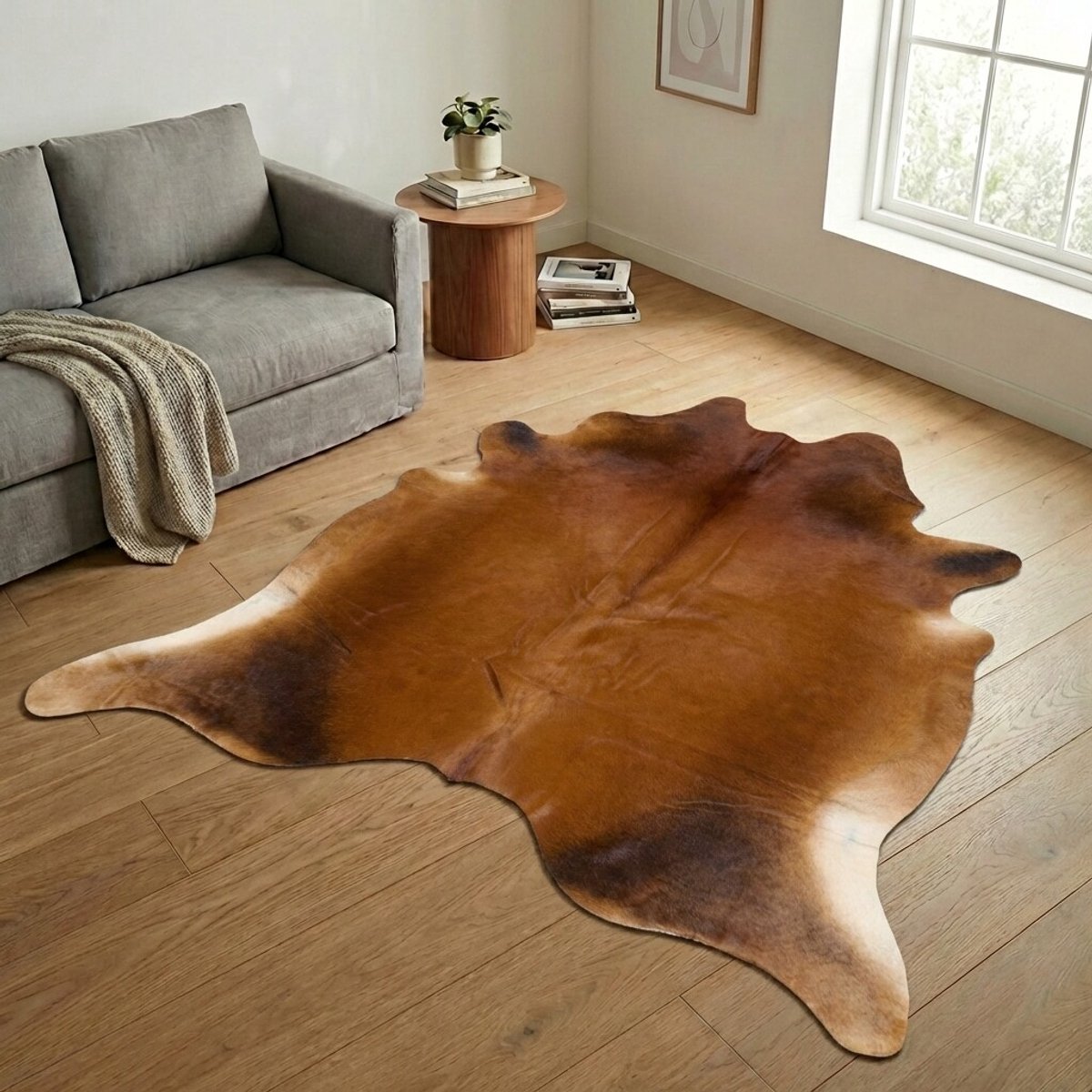 Koeienhuid Vloerkleed XXL (Extra Groot) - Effen-solid - 259 x 228 cm - Koeienkleed / Koeienvel / Dierenvel / Dierenhuid / Koehuid Tapijt