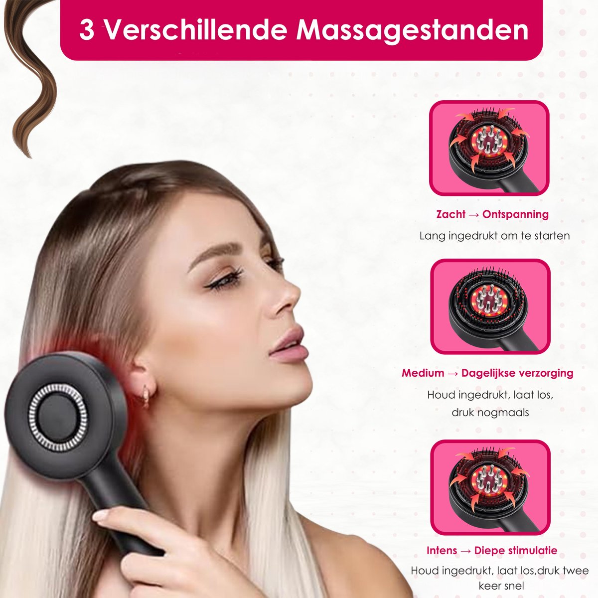 Pro Scalp Massager Massage Apparaat met 3 Massagestanden - afbeelding 3