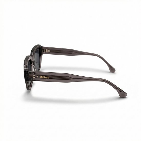 Bèlfort Zonnebril Nouveau Riche Optics - Heren - Rechthoekig - Gepolariseerd UV400 - Volledig Omrand - Zwart / Kristal - Normale Pasvorm - Vierkant / Ovaal Gezicht - Inclusief Luxe Opberg Case van Merkloos — afbeelding 3