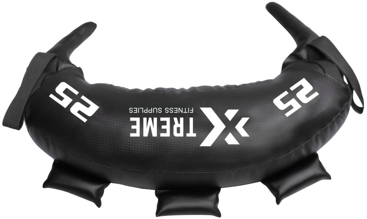 Xtreme Fitness Premium Bulgarian Bag 25 KG - Zwart Wit – Powerbag – Sandbag – Gewichtzak – Zandzak – Weightbag – Hyrox Training – Krachttraining – Crossfit – Home Gym