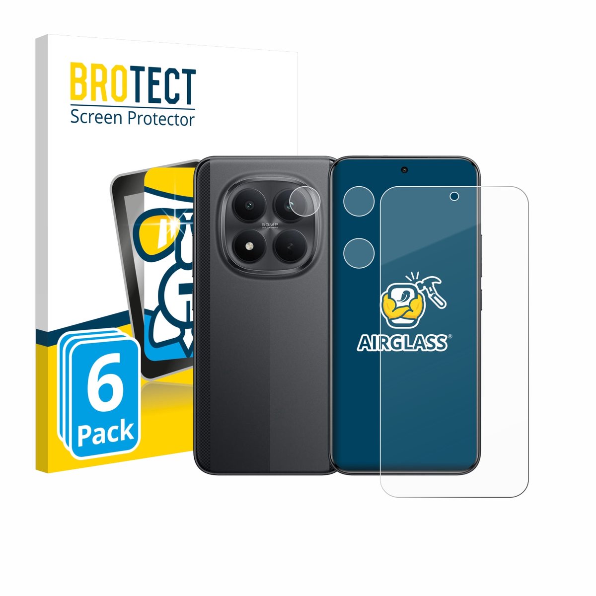 Screenprotector 6 Stuks voor Xiaomi Poco M8 Pro (Voor+Camera) Beschermglas transparant