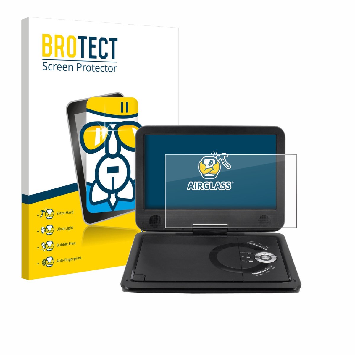 Screenprotector voor Soundmaster PDB1910SW DVD Player Beschermglas transparant