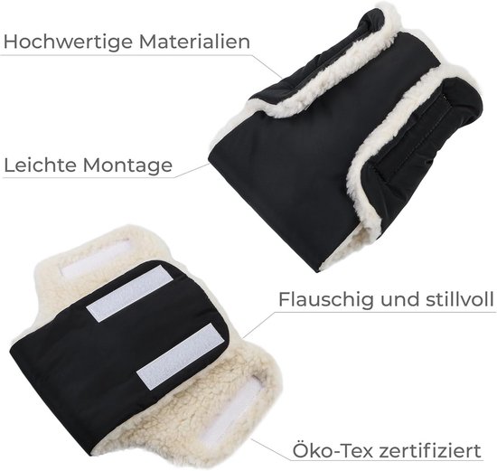 Waterdichte en Winddichte Handwarmer voor Kinderwagen en Buggy met Zachte Fleece Voering — afbeelding 4