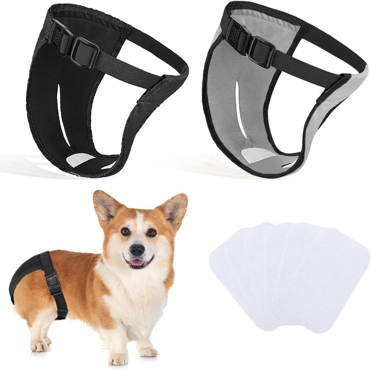 Hondenbroek voor loopse hond 2-pack met maandverband wasbaar herbruikbaar