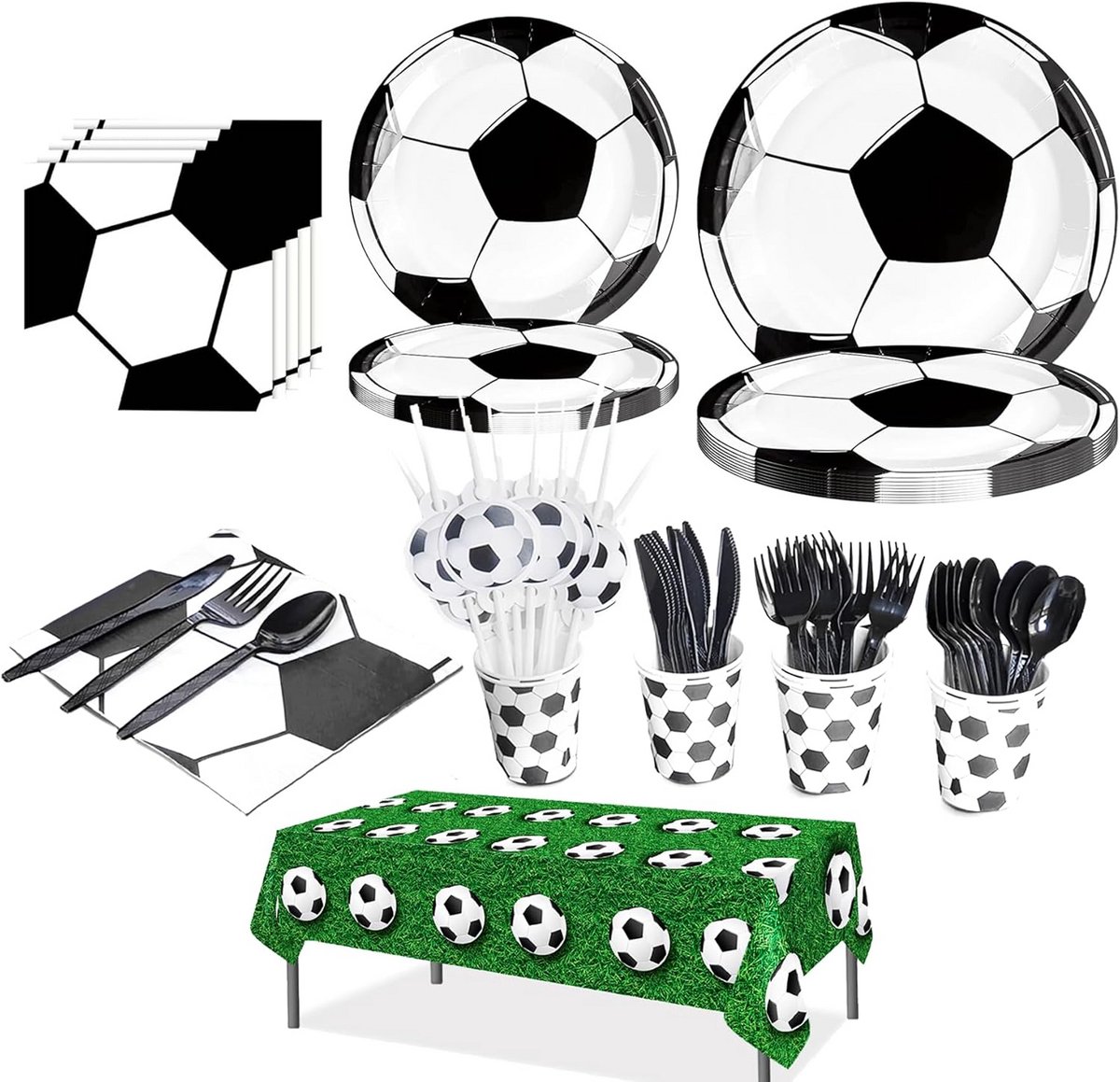 Partyserviesset - 100 stuks - Inox - Zilver