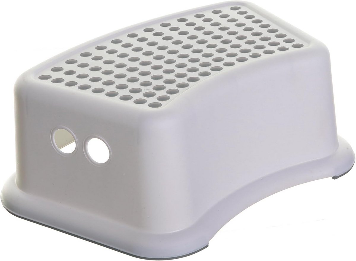 Multifunctionele kinderopstapkruk met anti-slip basis - wit/grijs