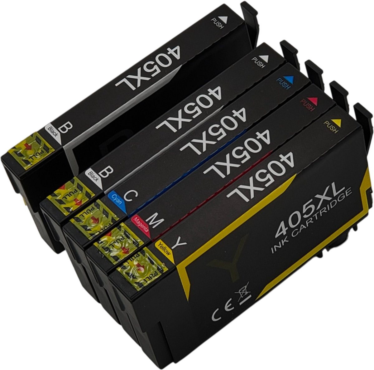 KATRIZ® huismerk voor Epson 2x 405XL Zwart + 1x 405XL Cyaan + 1x 405XL Magenta + 1x 405XL Geel |Geschikt voor WorkForce Pro WF-3820 DWF / WF-3825 DWF / WF-4820 DWF / WF-4830 DTWF / WorkForce WF-7830 DTWF / WF-7835 DTWF / WF-7840 DTWF