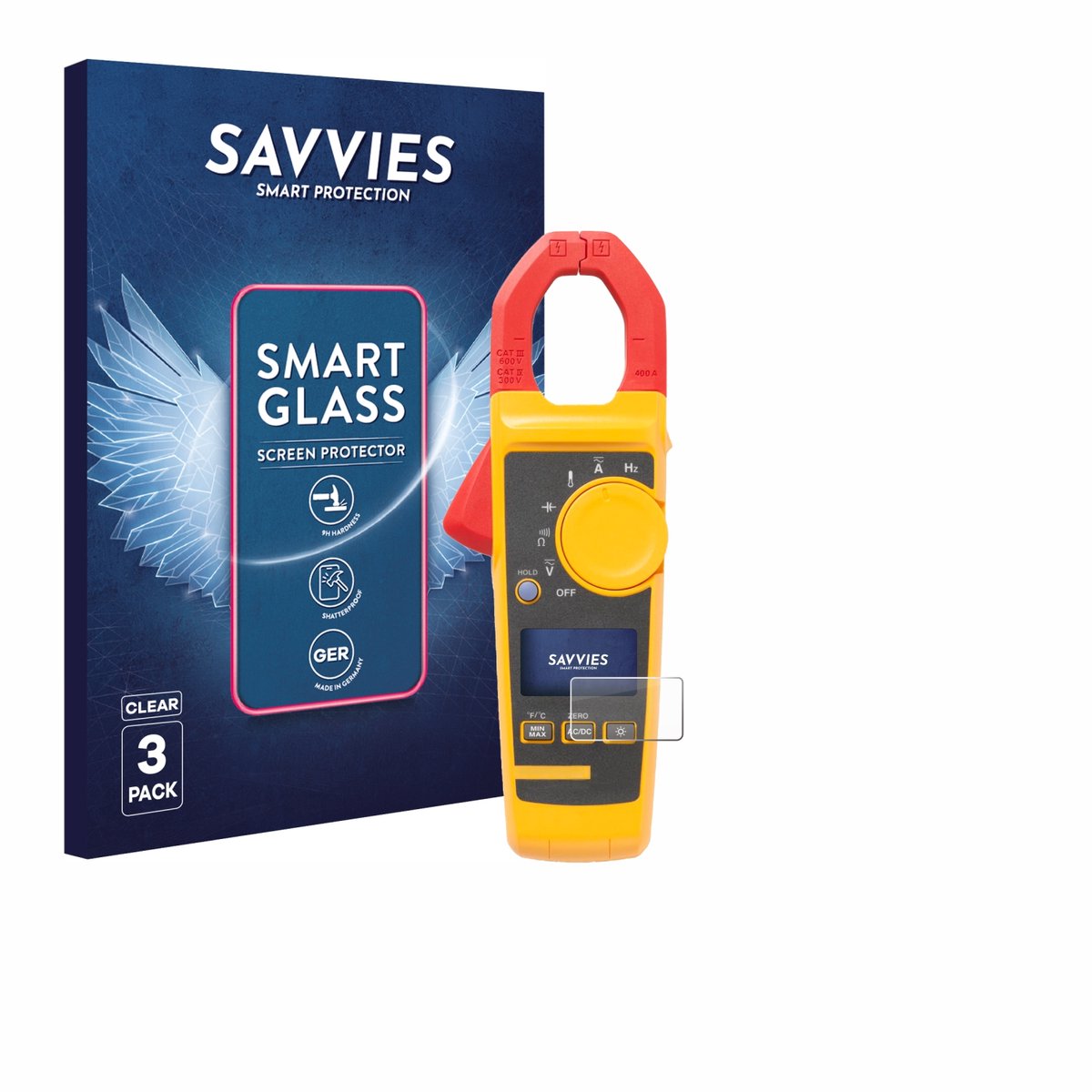 3 Stuks Savvies Screenprotector - geschikt voor Fluke 325 - beschermfolie glas transparant