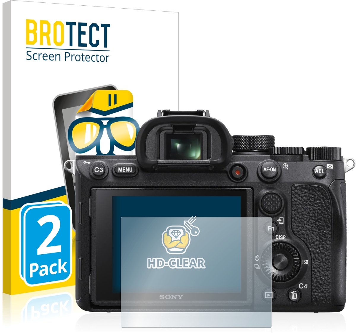 BROTECT - Screenprotector voor Sony Alpha 7R IV - Folie Beschermfolie transparant 2 Stuks