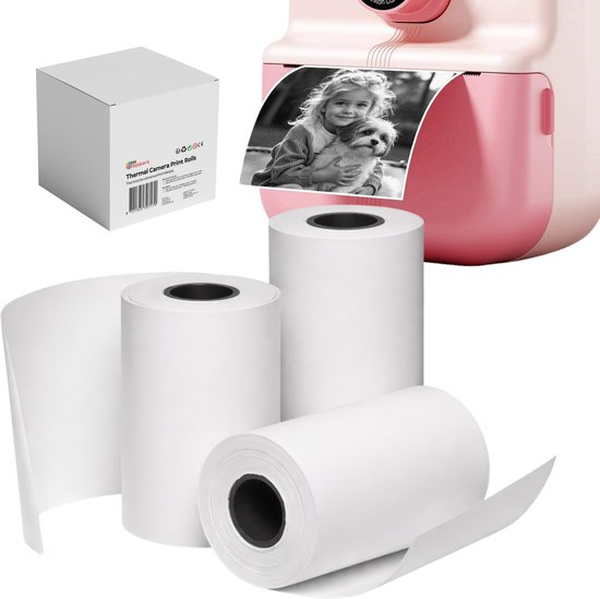 Printrollen voor Tiny Thinkers Kindercamera met Fotoprinter - 3 stuks - Thermisch Inkt Papier - 70 foto's per rol