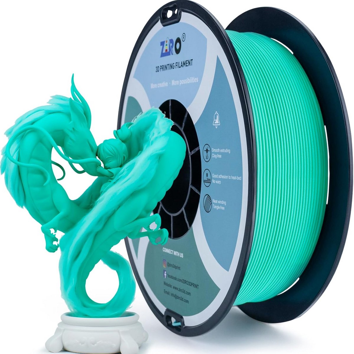 Matte PLA Filament 1.75mm, 1KG - Hoge Taaiheid 3D Printer Materiaal, Cyan