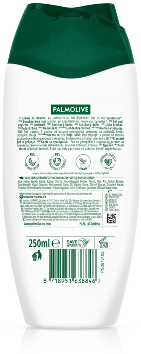 Palmolive - Douchecrème Jasmijn - 3 x 250 ml - Voordeelverpakking