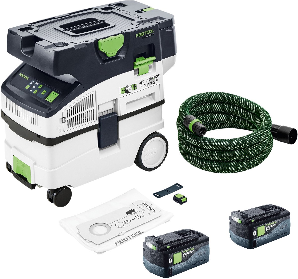 Festool CTMC MIDI I-Basic accu mobiele stofafzuiger 36 V ( 2x 18 V ) stofklasse M + 2x accu 5,0 Ah - zonder oplader