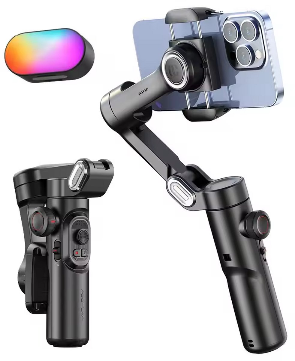 Aafinity Smart XE 3-assige handheld gimbal-stabilisator - Smartphone-gimbal voor iPhone en Android - Gezichtsherkenning, autofocus, 10 uur batterijduur
