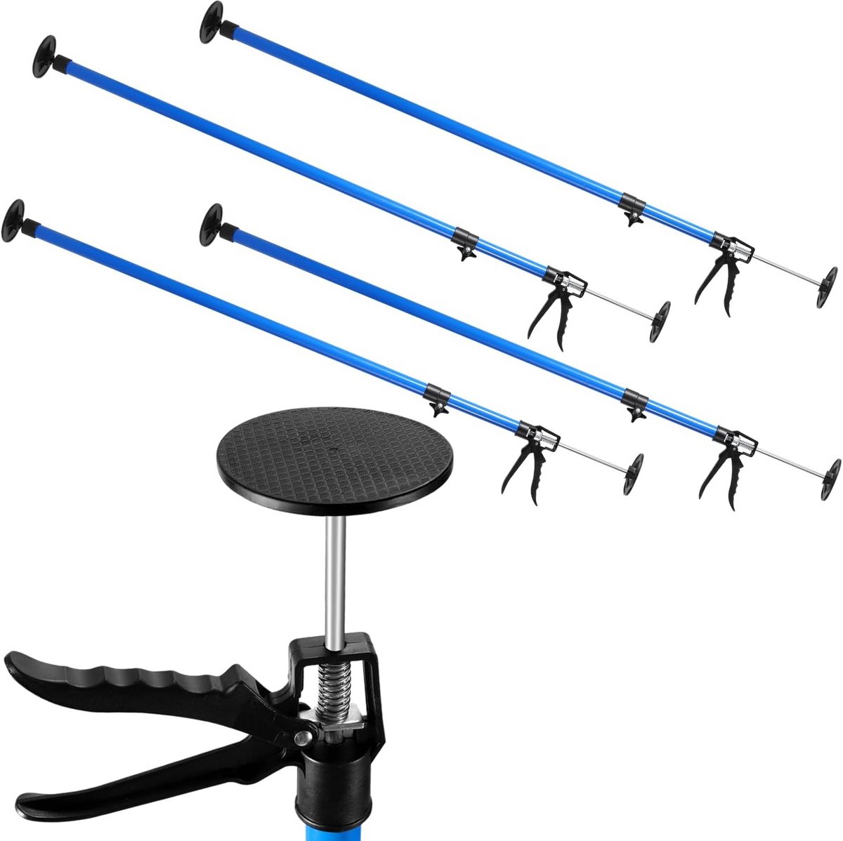 Set van 4 Telescopische Spansteunen 115-290 cm - In Hoogte Verstelbaar Draagvermogen 50kg