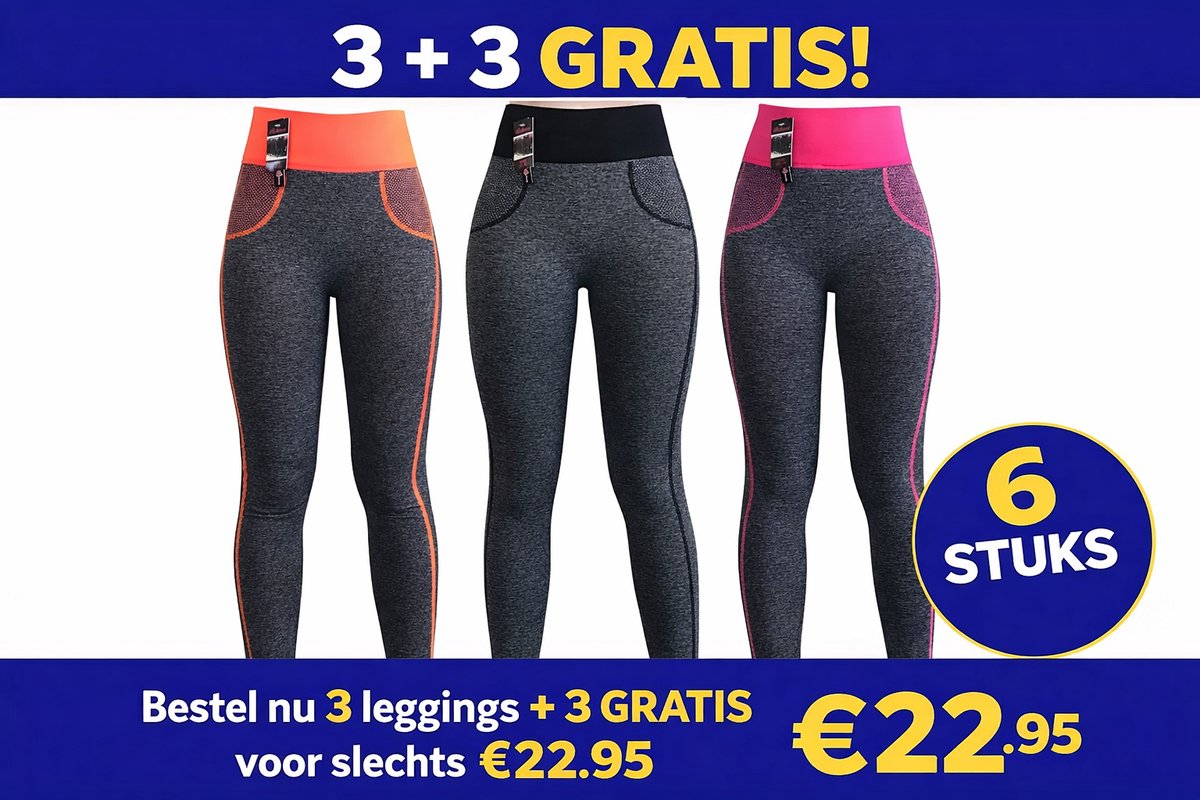 yoga annex sportleggings 3 Pack maat S/M