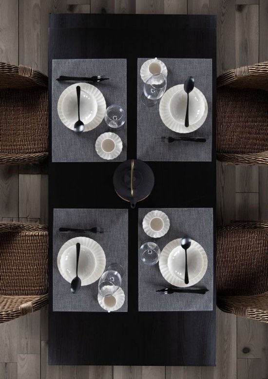 ZICZAC - Set de table PURUS - SET/6 - antibactérien, gris foncé