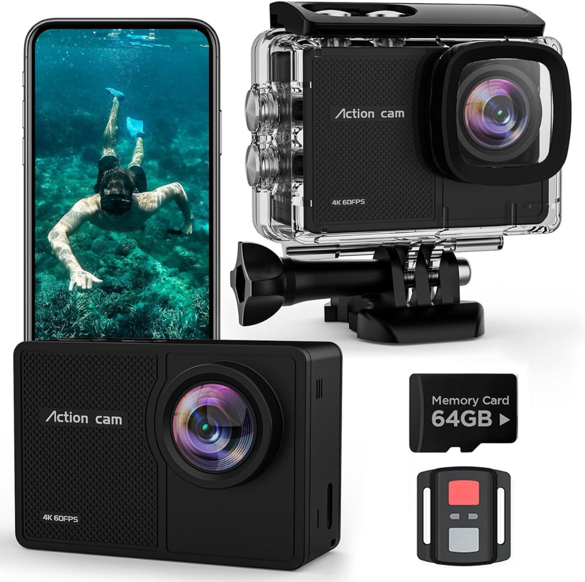 VLSelect® Onderwatercamera - Actie camera - Waterdicht - Tot 40 Meter Diep