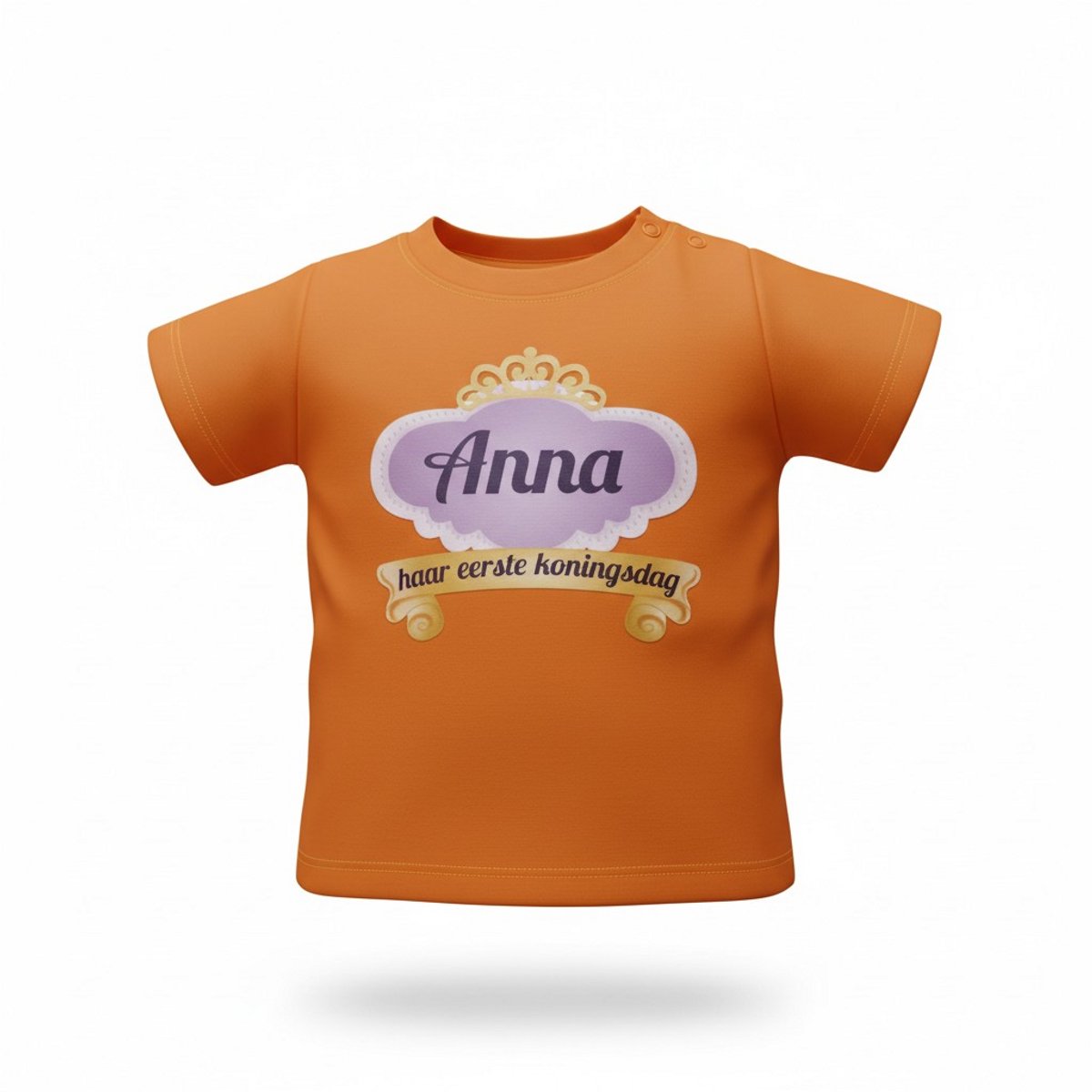 Mijn eerste koningsdag - T-shirt - 0-3 maanden - baby - gepersonaliseerd - oranje