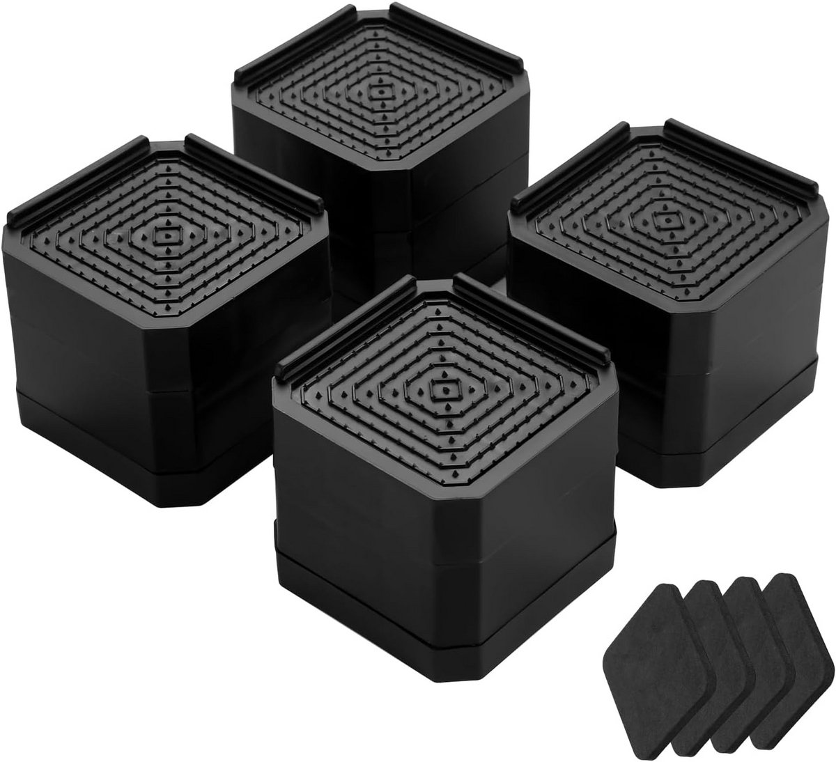 Verstelbare Meubelverhogers (4 stuks) - 7,5 tot 11 cm - Zwaar Draagvermogen tot 1800 kg - Antislip & Schokdempend