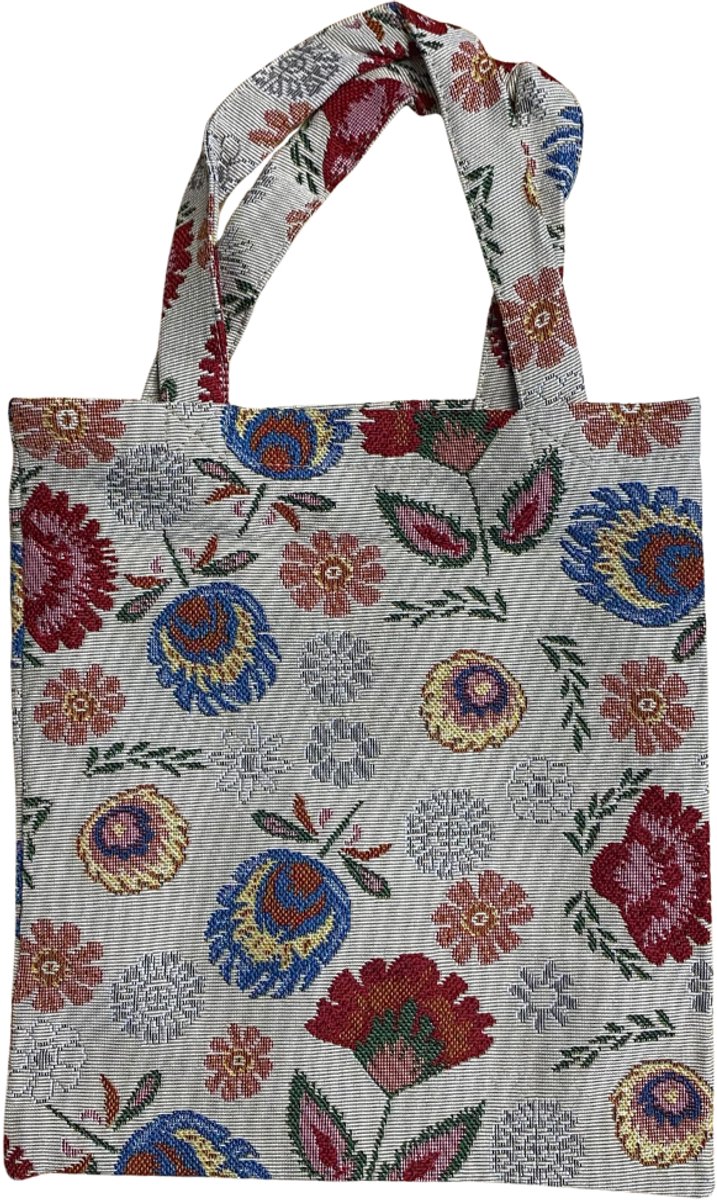 Boodschappentas - gobelinstof - klein - Hongaarse bloemen