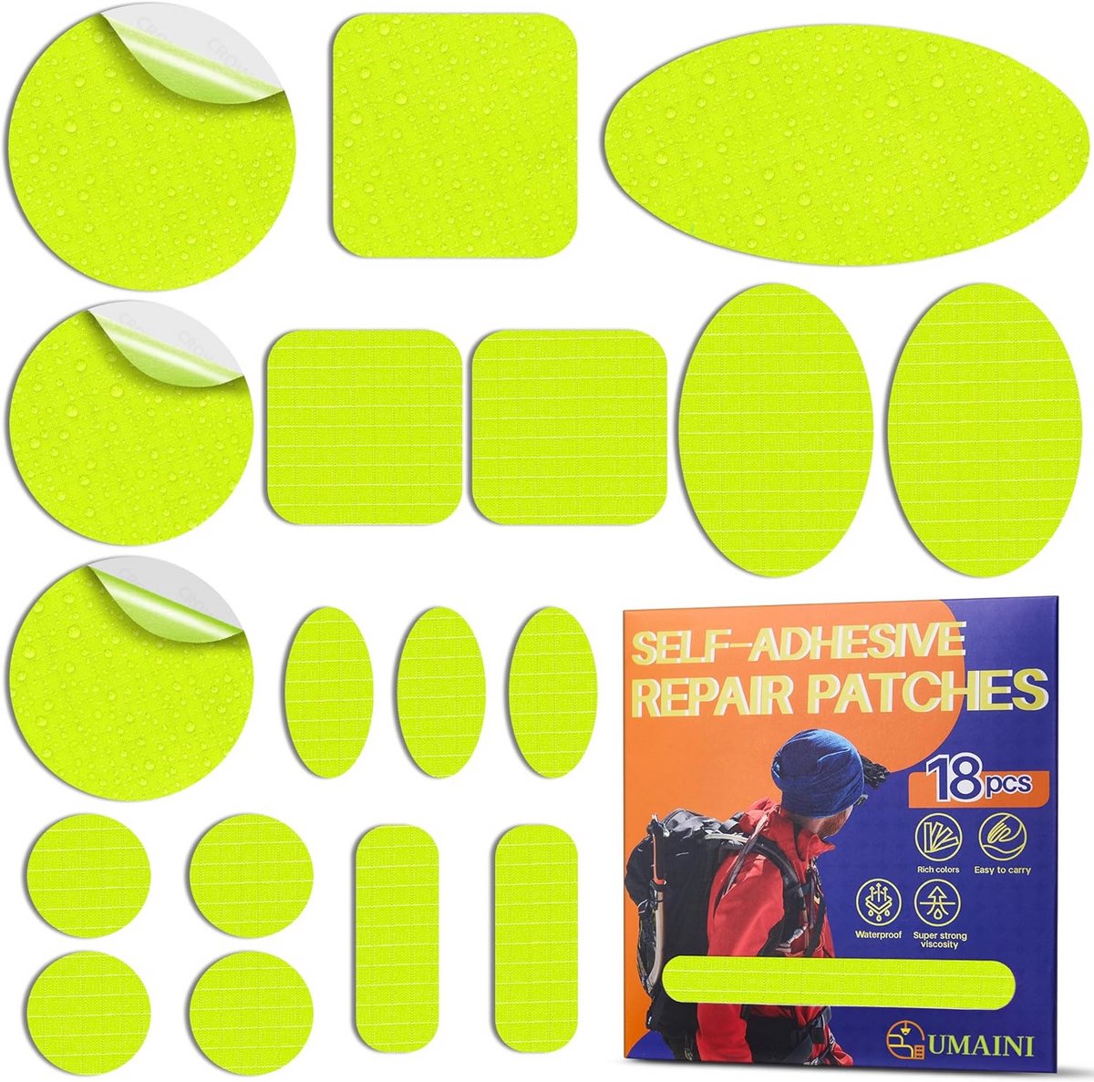 Zelfklevende Reparatieset voor Donsjacks en Tenten - Waterdichte Nylon Patches