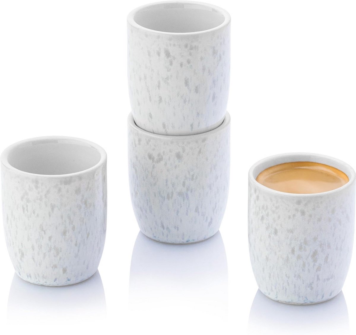 Set van 4 espressokopjes 80 ml in aardewerk met kleurverloop