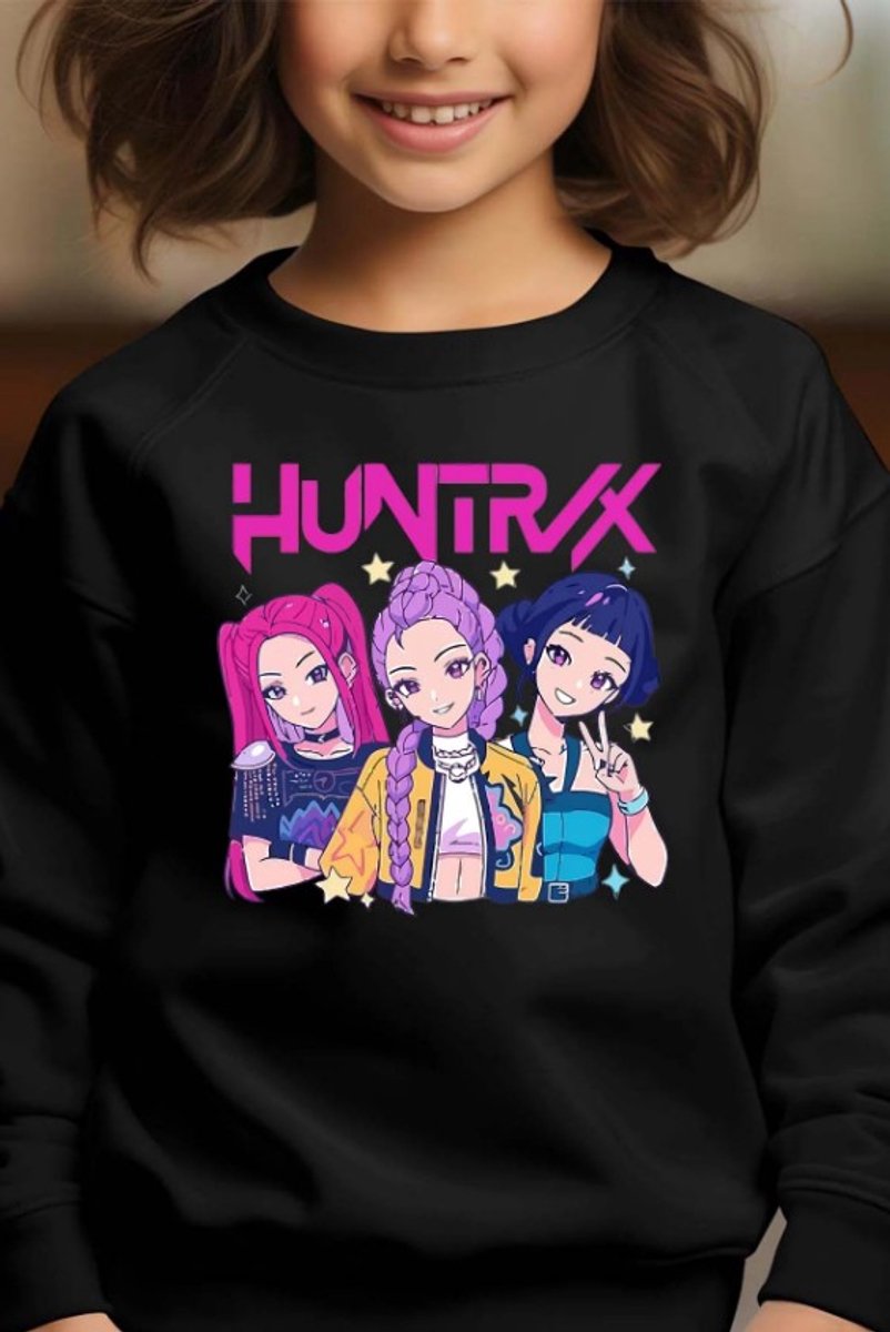 K-Pop Demon Hunters Sweater - KPop - Zwart. Maat 158 cm - 13 jaar.