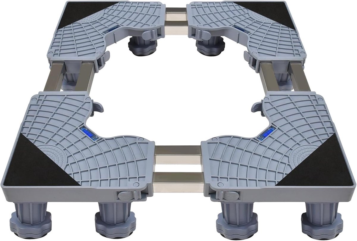 Wasmachine Verhoger - Wasmachine Opbouwmeubel - Wasmachine Sokkel - Anti Slip & Verstelbaar - Ook voor Droger, Koelkast en Vriezer - 300 Kg Draagkracht - 12 Poten - Hoogte 6,5 tot 9,5 cm - Grijs - van Imperatoris