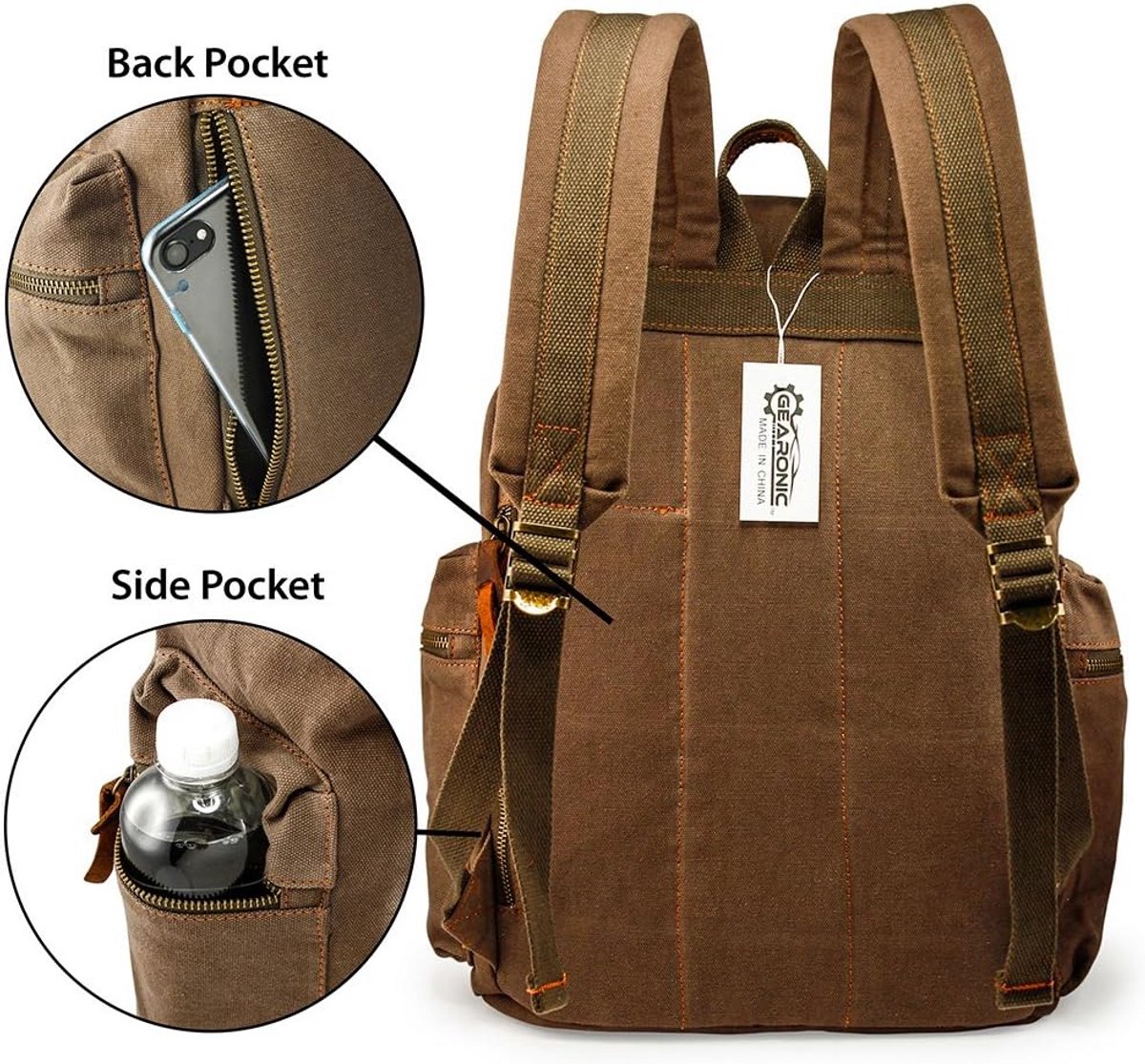 Laptoptas Groen voor Heren - Stevige Schoudertas voor 15-17 inch Laptop