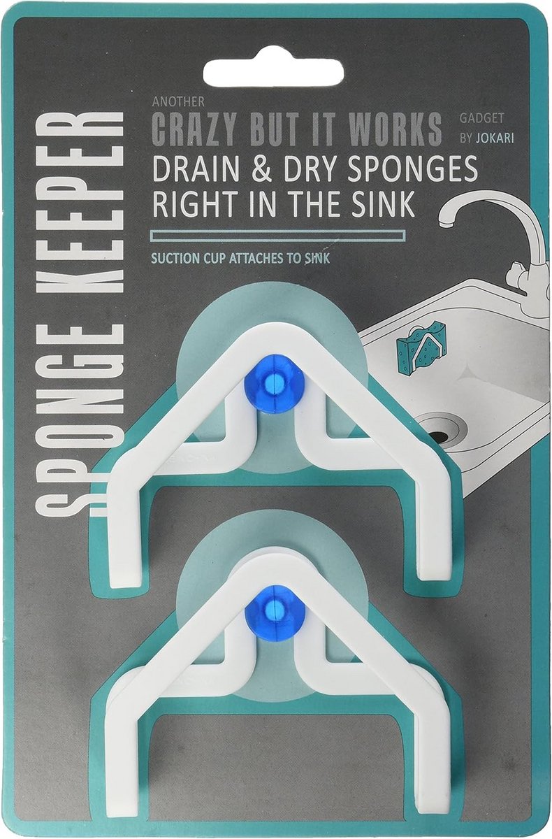 Spons Ophangrekje 2 Stuks - Wit - Keuken Organizer