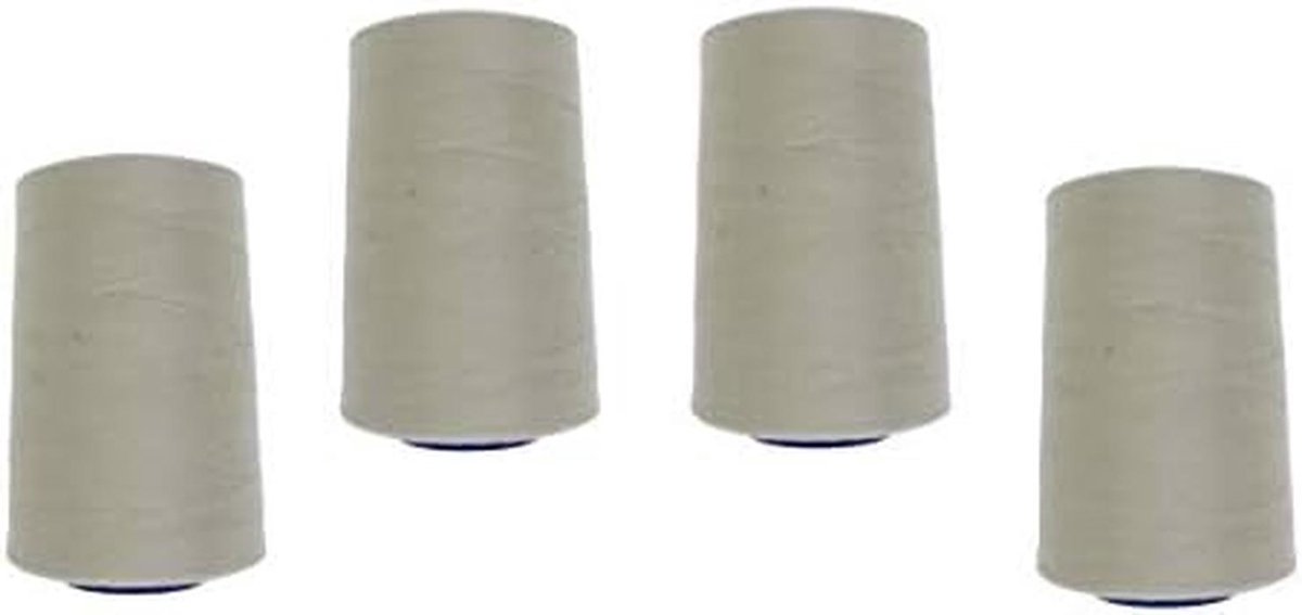 4 Klossen Overlockgaren Naaigaren Polyester 5000m per Klok Beige Grijs