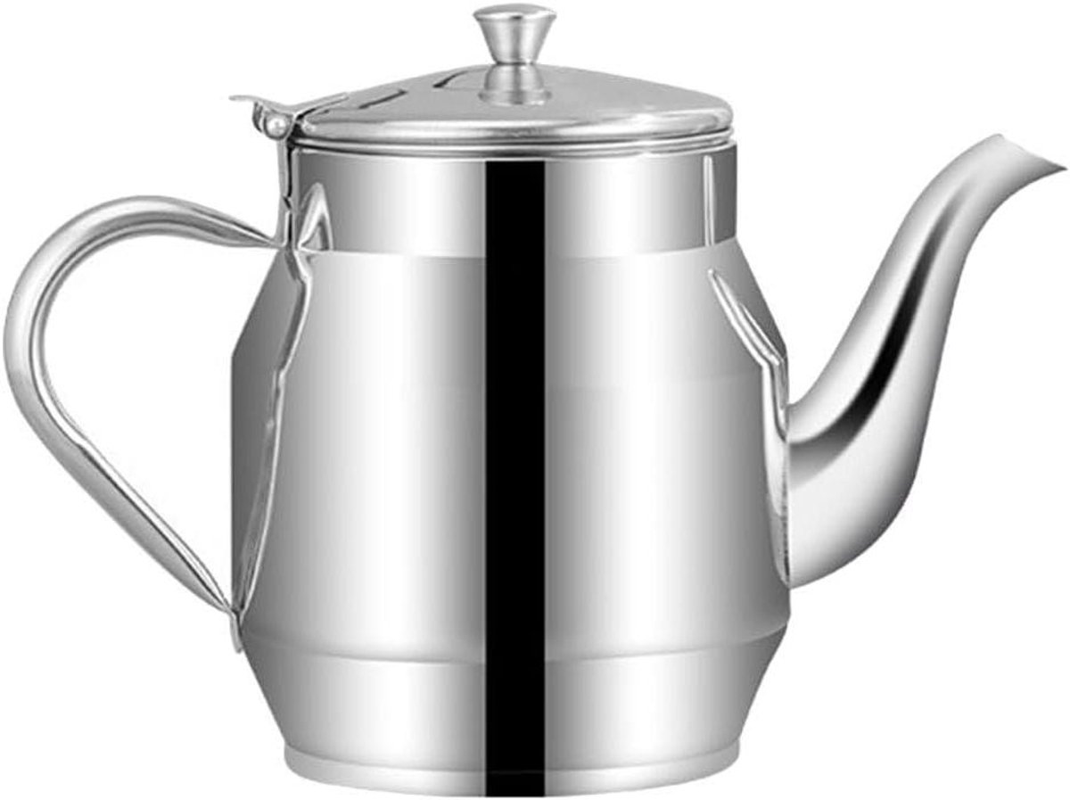 Roestvrij stalen oliefles voor keukenopslag, ergonomisch ontwerp, 500 ml, afvalfilter.