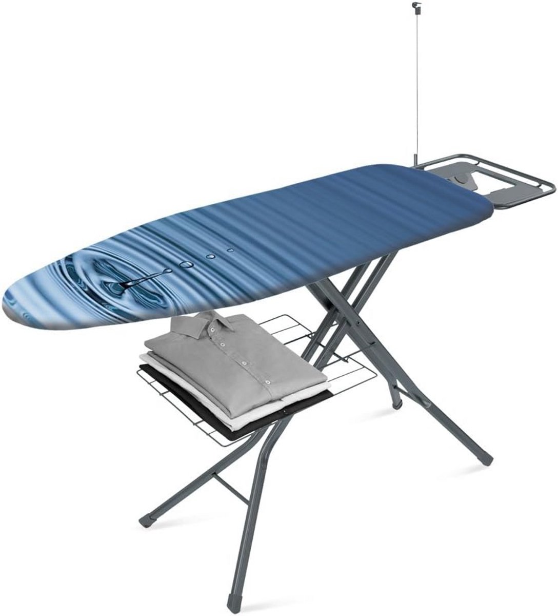 Strijkplank Inclusief Plank voor Strijkijzer en Kabelhouder - 122 x 43 cm