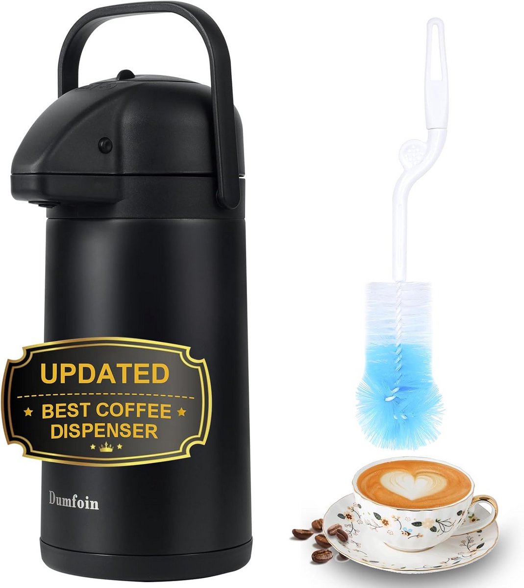 Grote Geïsoleerde Thermoskan met Pompsysteem - 1.8L Warme en Koude Drank Dispenser