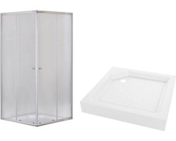 Vierkante douchecabine 90x90x185 cm met douchebak en schuifdeuren