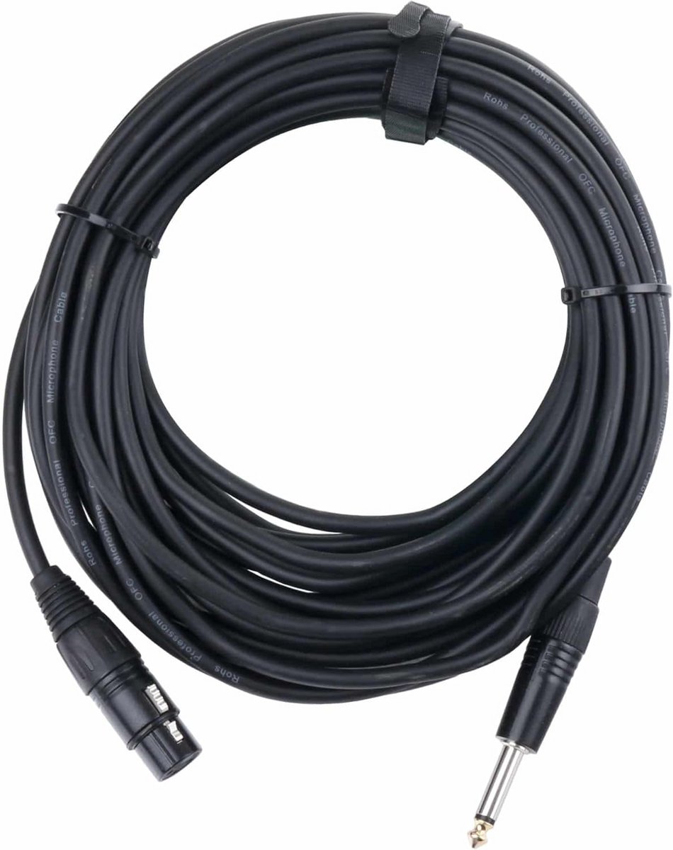 Pronomic XFJ-10 XLR naar Jack-kabel 10 meter zwart