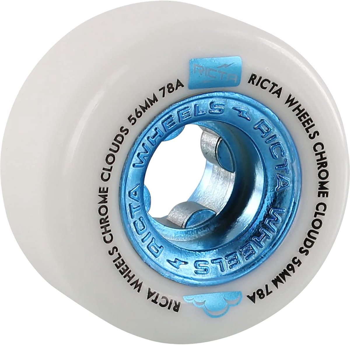 Ontspannen Skateboardwielen 56mm 78a Chrome Clouds Stijl