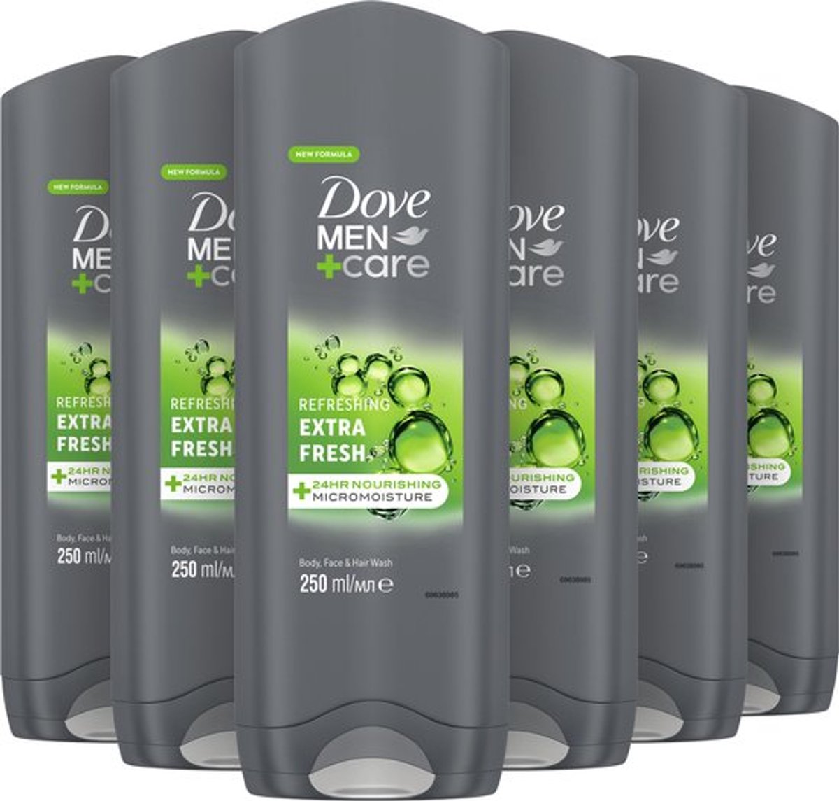 Dove Men+Care Extra Fresh 3-in-1 Douchegel - 6 x 250 ml - Voordeelverpakking