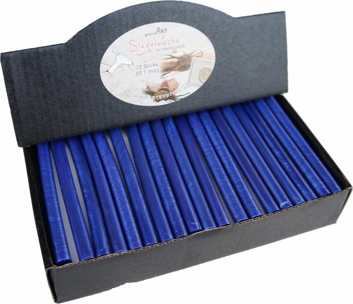 Zegelwas Staven Saffierblauw Parelmoer voor Zegelstempel - 72 Stuks