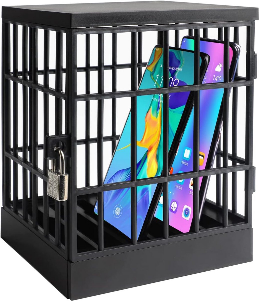 Mobiele telefoongevangenis voor thuis en kantoor - 6 vakken met slot voor smartphones