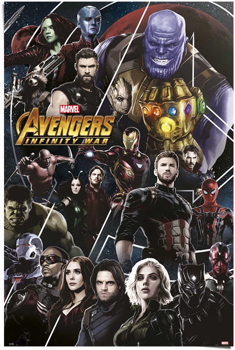 REINDERS Poster Marvel Avengers - Infinity War - 91,5 x 61 - Papier - REINDERS zwart