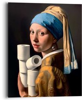 Schilderij Toiletpaper Girl - 50 x 40 - Hout - REINDERS