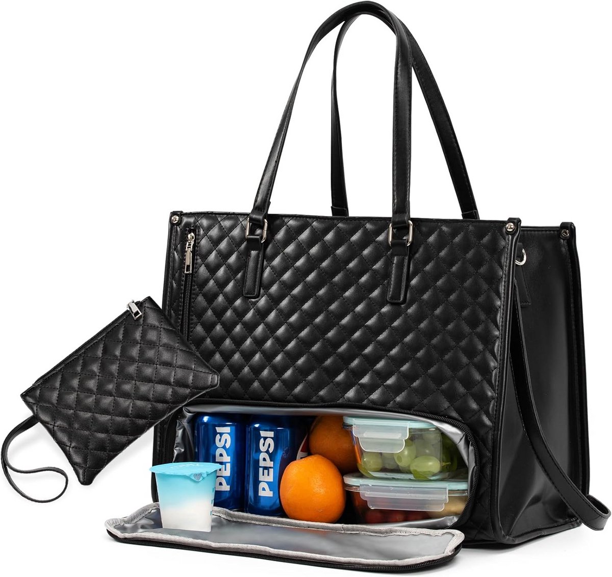 2-in-1 Laptoptas met Geïsoleerd Lunchvak voor Werk en School